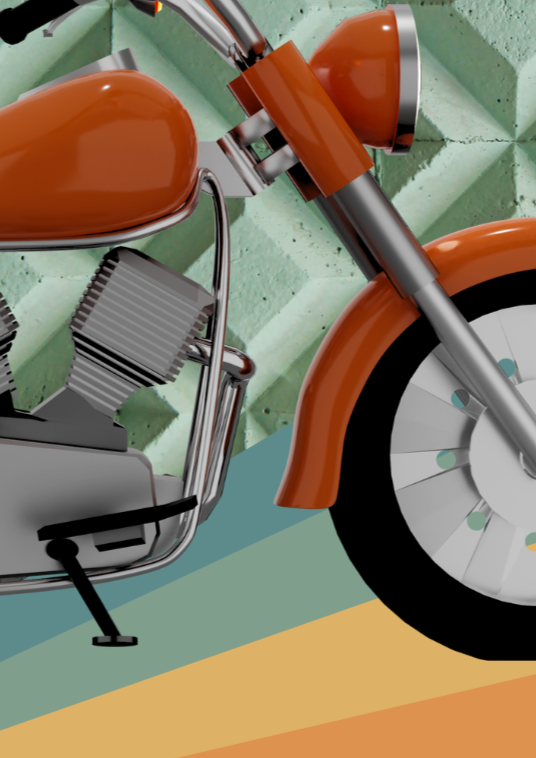 Retro Motorcycle Art Print - Sydney Artist, Eternal Art & Design - Eternal Art & Design