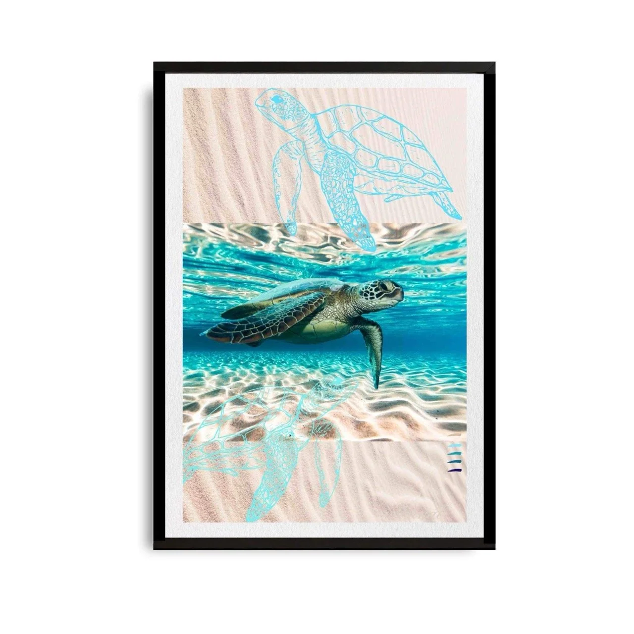 Water Turtles Modern Coastal Wall Art Print - Sydney Artist, Eternal Art Print - Eternal Art & Design