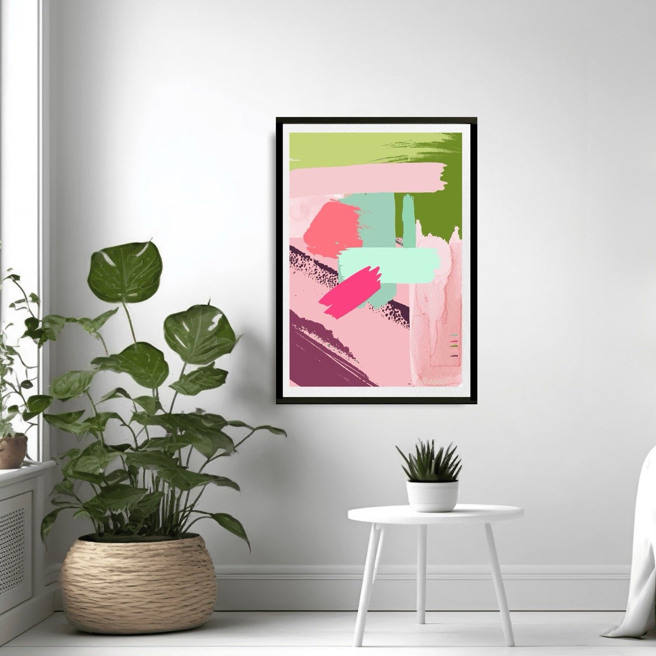 Modern Abstract Brushstrokes in Pink Art Print - Sydney Artist, Eternal Art Prints - Eternal Art & Design