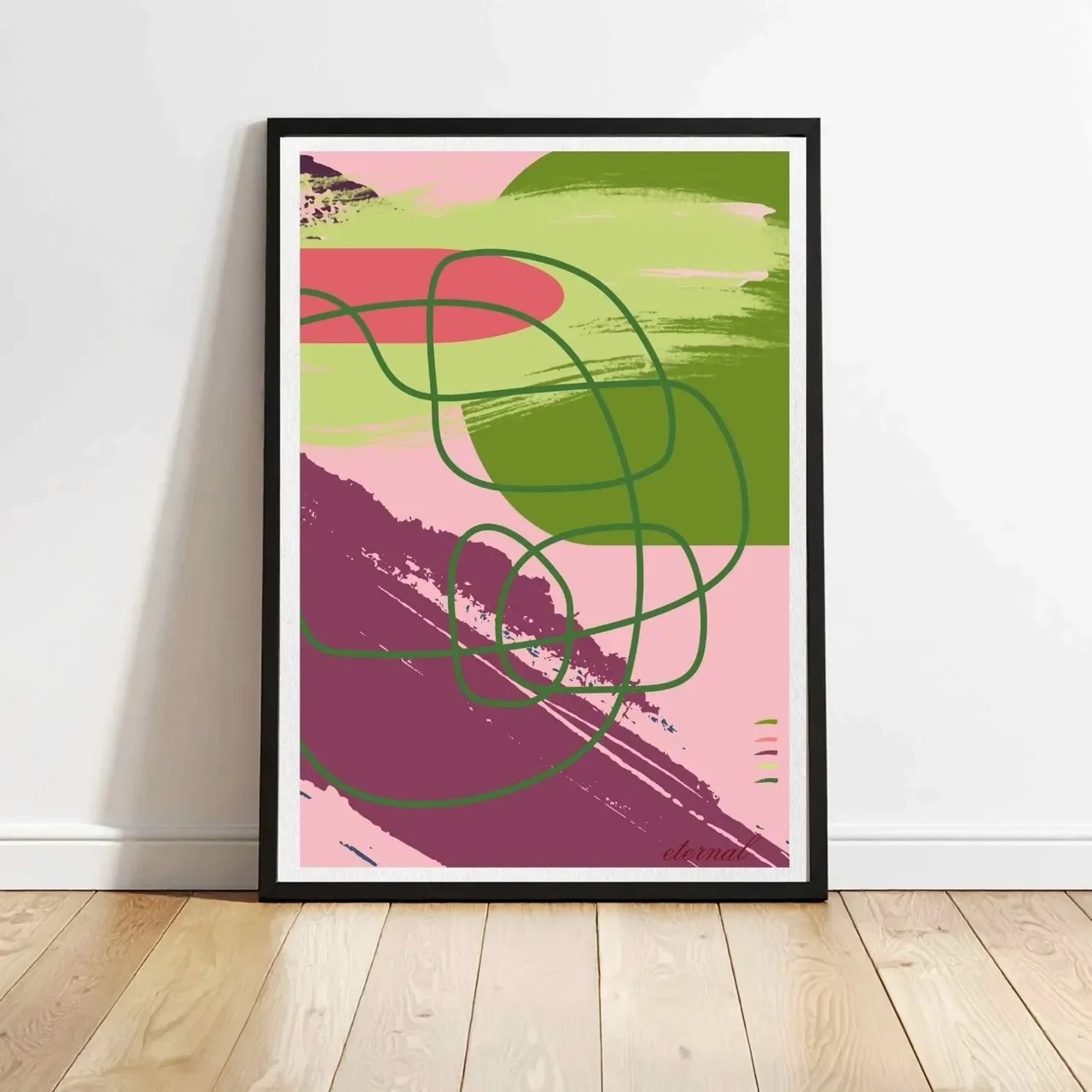 black framed abstract pink print I10038 Large cnr_converted.webp