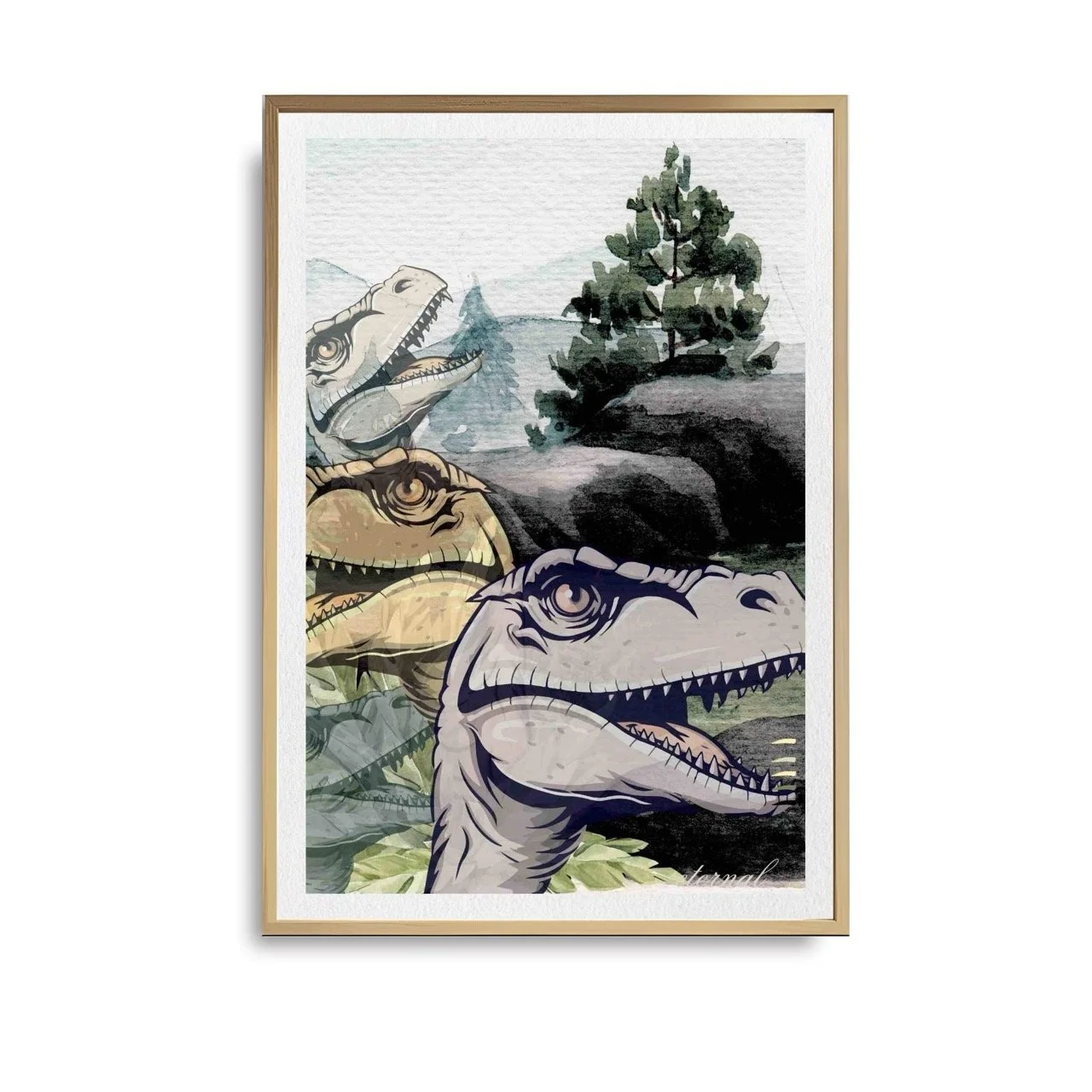 T-Rex Dinosaur Prehistoric Wall Art Print, Eternal Art Prints - Eternal Art & Design