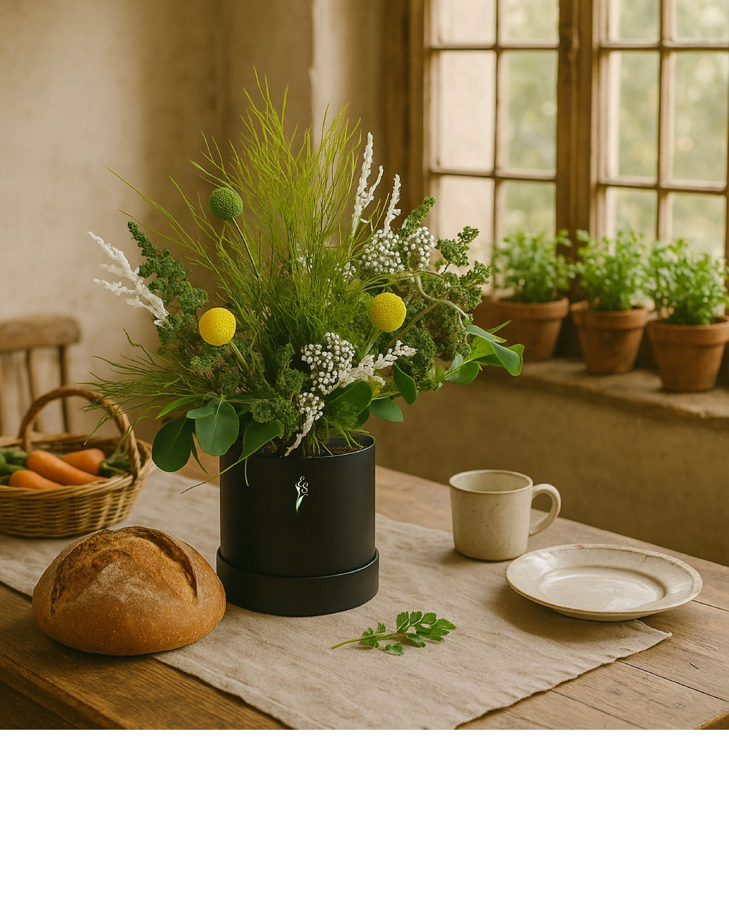 Chartreuse Meadow Bouquet Gift Box - Eternal Stems. Handcrafted dried & preserved arrangement. - Eternal Art & Design