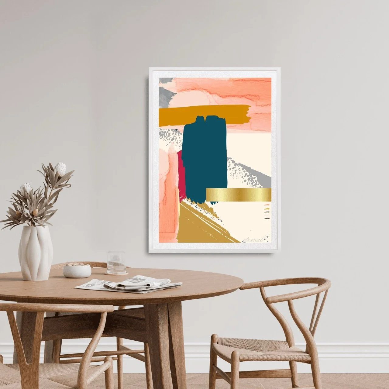 Modern Abstract Brushstrokes with Gold Art Print - Sydney Artist, Eternal Art Prints - Eternal Art & Design