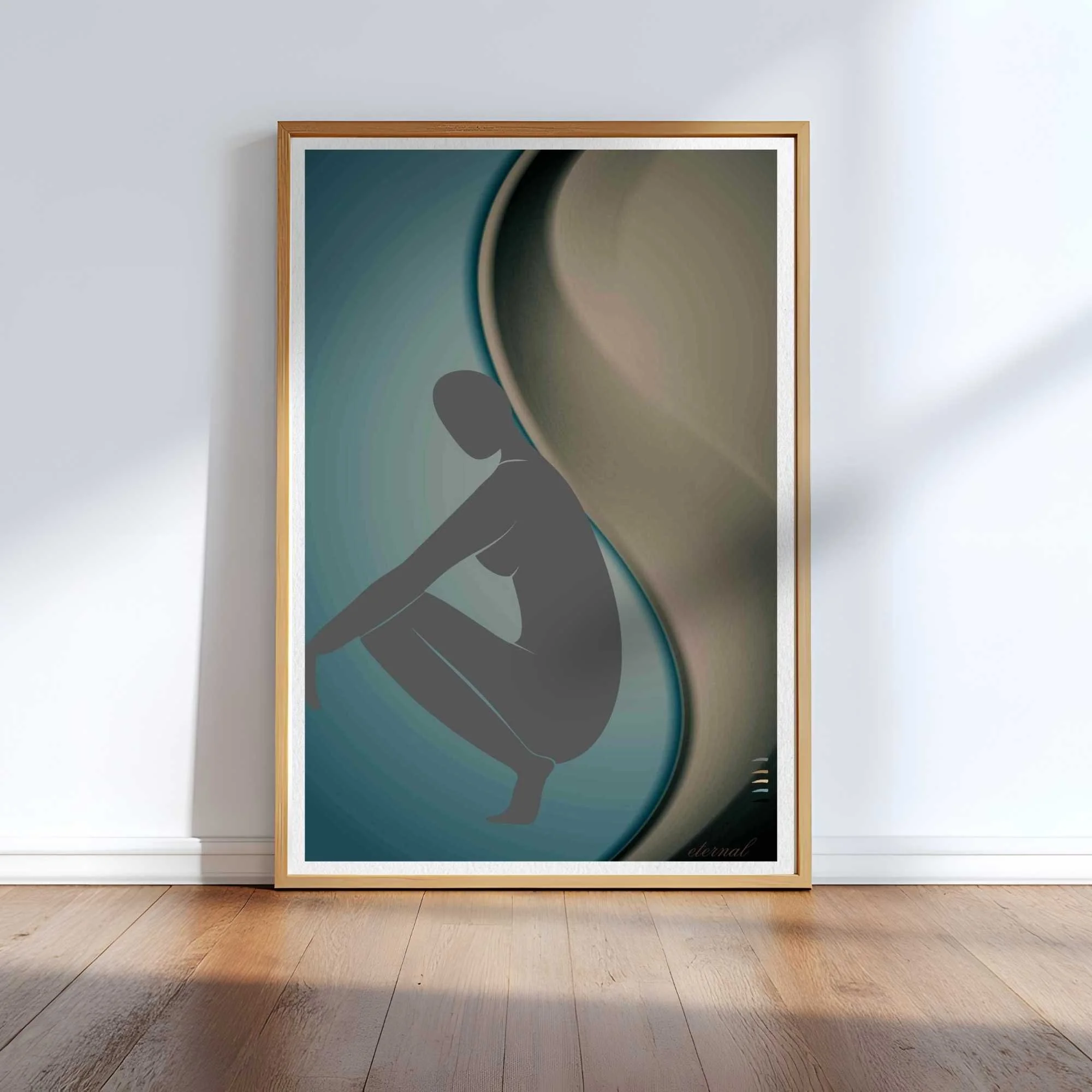 Nude Female with Curve Art Print, Sydney Artist - Eternal Art Prints