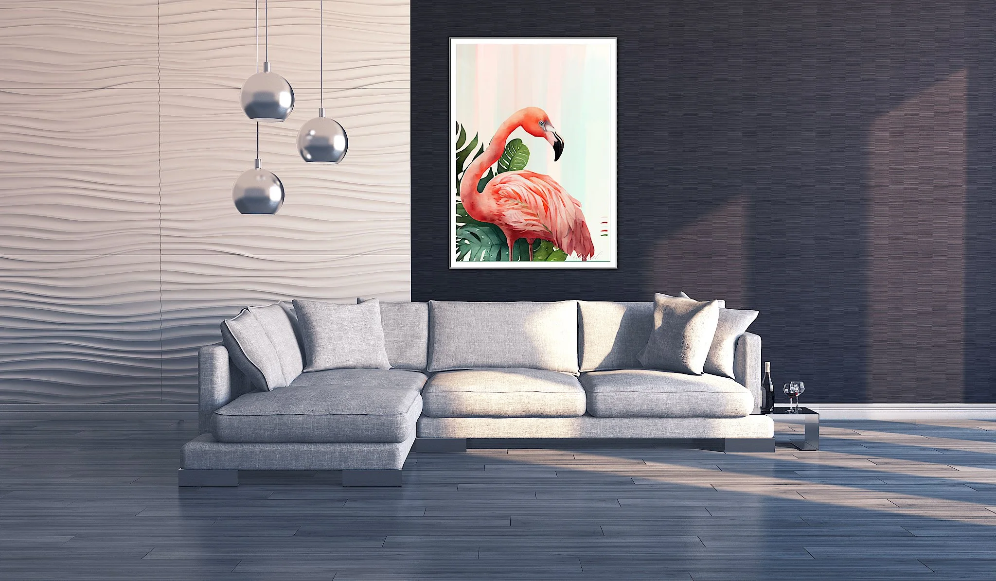 Elegant Flamingo Wall Art Print - Sydney Artist, Eternal Art & Design - Eternal Art & Design