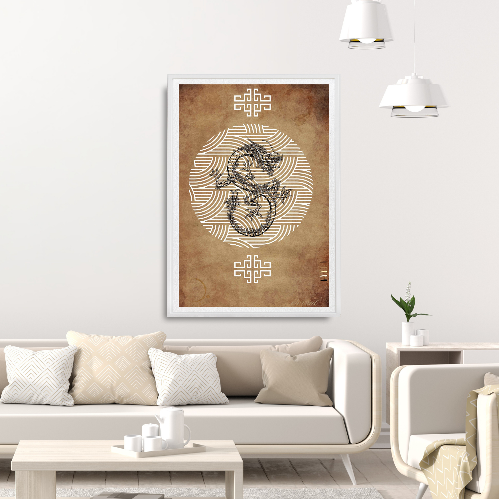 Oriental Dragon Wall Art Print, Eternal Art Prints - Eternal Art & Design