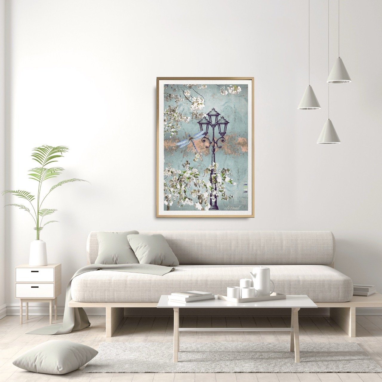 Florals with Dragonfly Botanical Print French-Inspired - Special Edition Wall Art Eternal Art Prints - Eternal Art & Design
