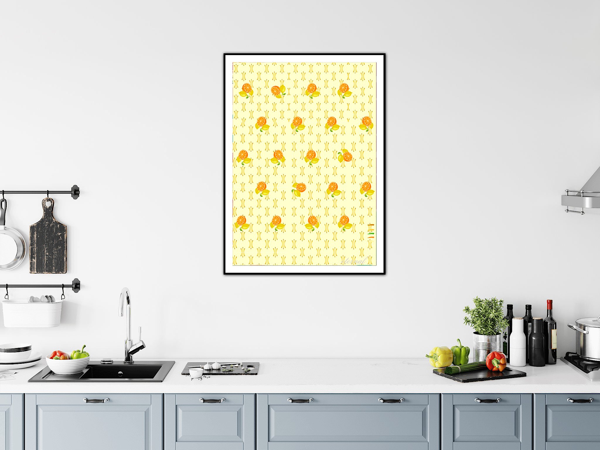 Oranges and Lemon Burst Wall Art Print, Eternal Art & Design - Eternal Art & Design