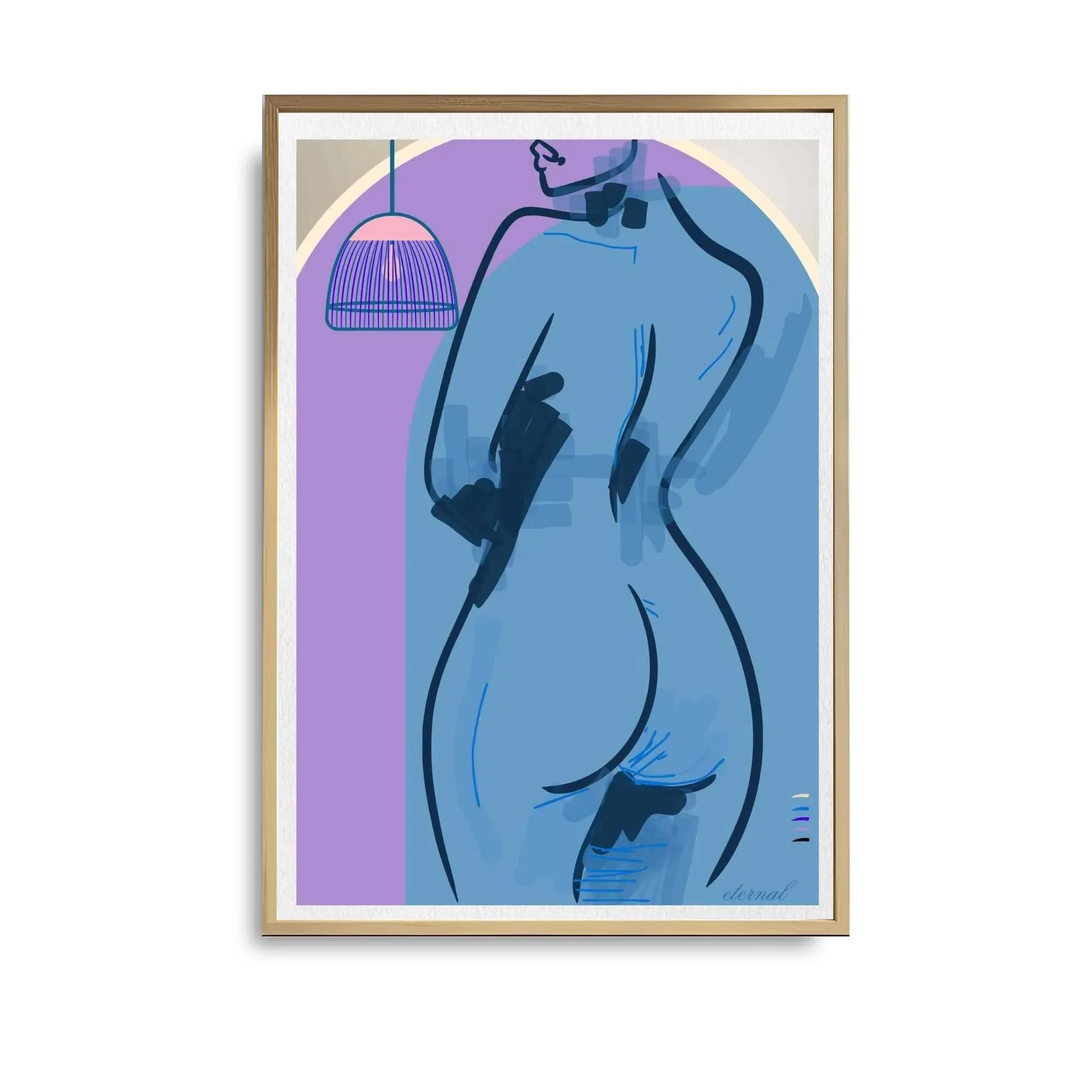 oak framed figure print. N10029 wht bg_converted.webp