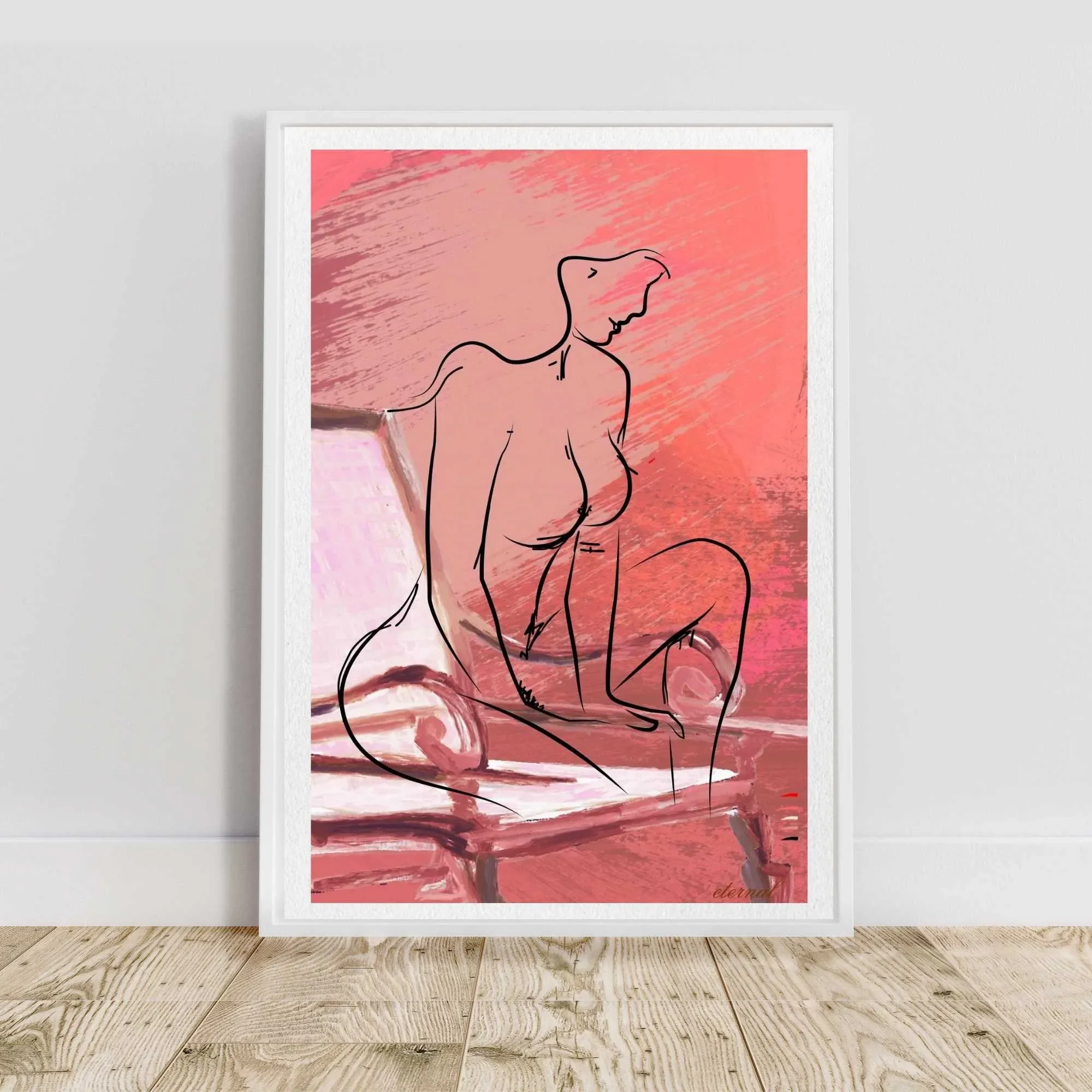 white framed nude sketch N10013 cnr_converted.webp