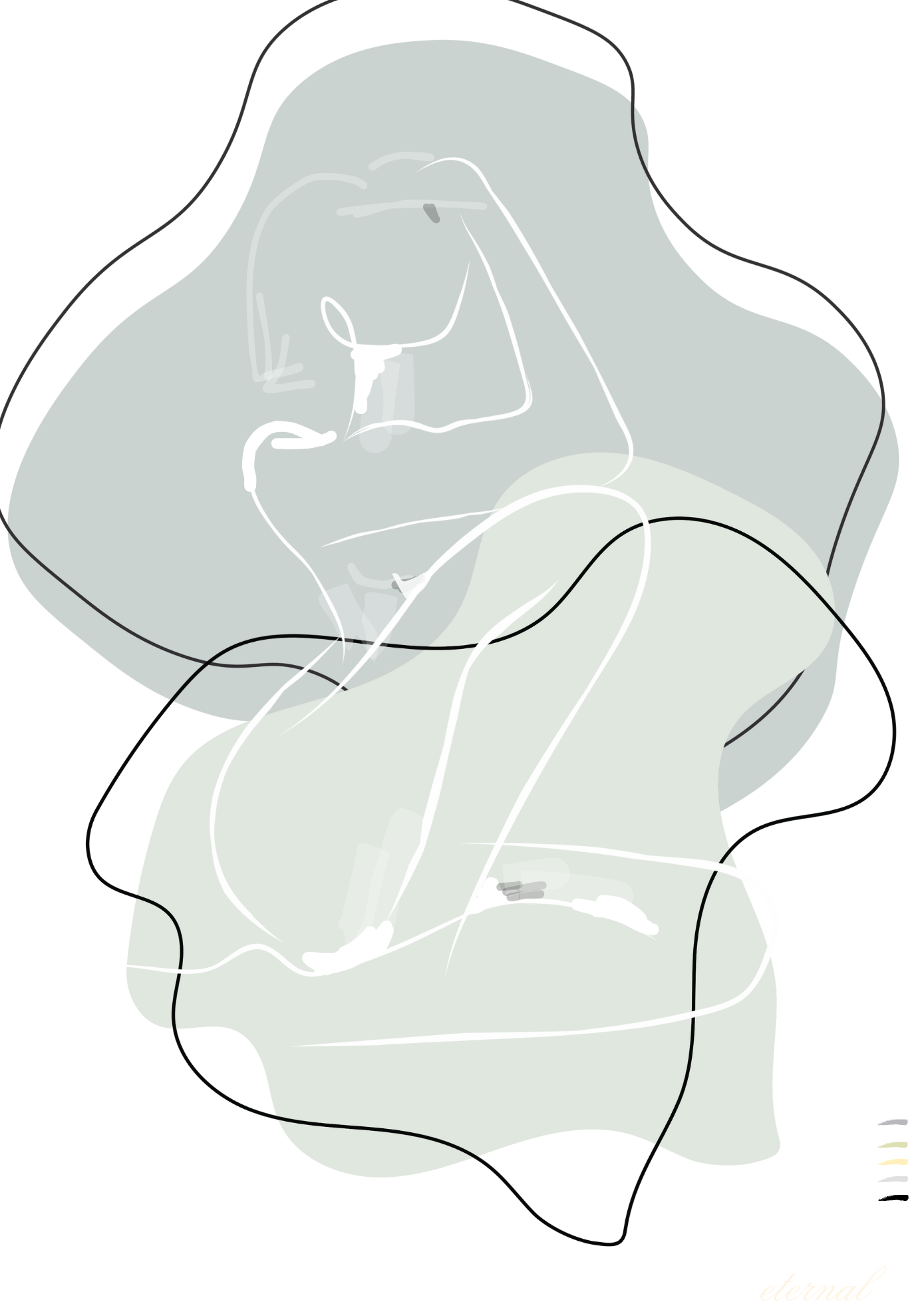 Female Nude Line Drawing Minimalist Wall Art Print, Sydney Artist - Eternal Art Prints