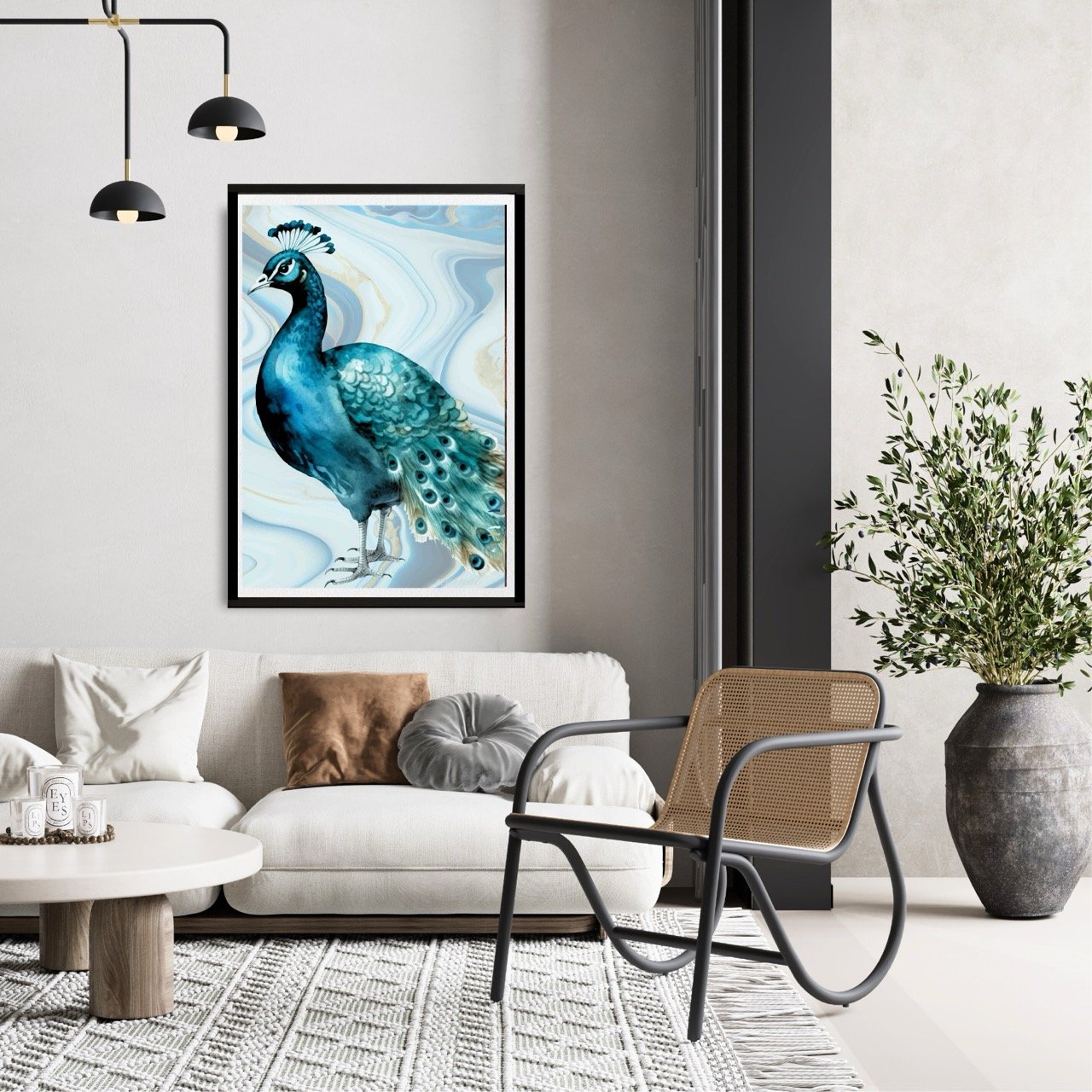 Blue Crest Peacock Birdlife Wall Art Print - Sydney Artist, Eternal Art Prints - Eternal Art & Design