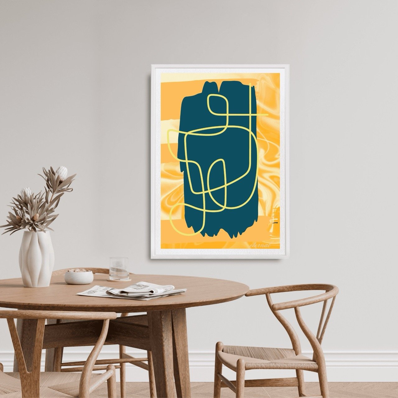 Abstract Modern Brushstrokes in Yellow Art Print - Sydney Artist, Eternal Art Prints - Eternal Art & Design