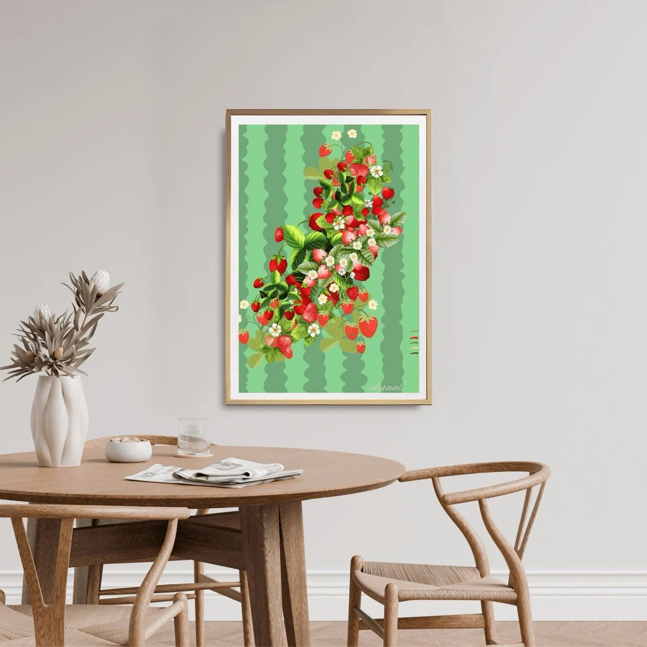 Strawberry Delight Botanical Print - Special Edition Wall Art Eternal Art Prints - Eternal Art & Design