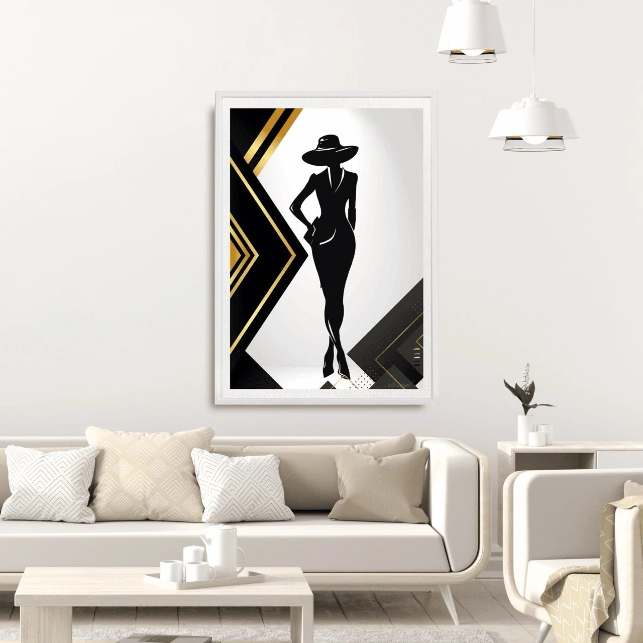 Fashion-inspired Female in Black & Gold Wall Art, Eternal Art Prints - Eternal Art & Design