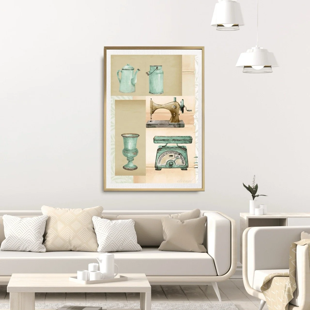 Vintage Decor Objects in Green Art Print, Eternal Art Prints - Eternal Art & Design