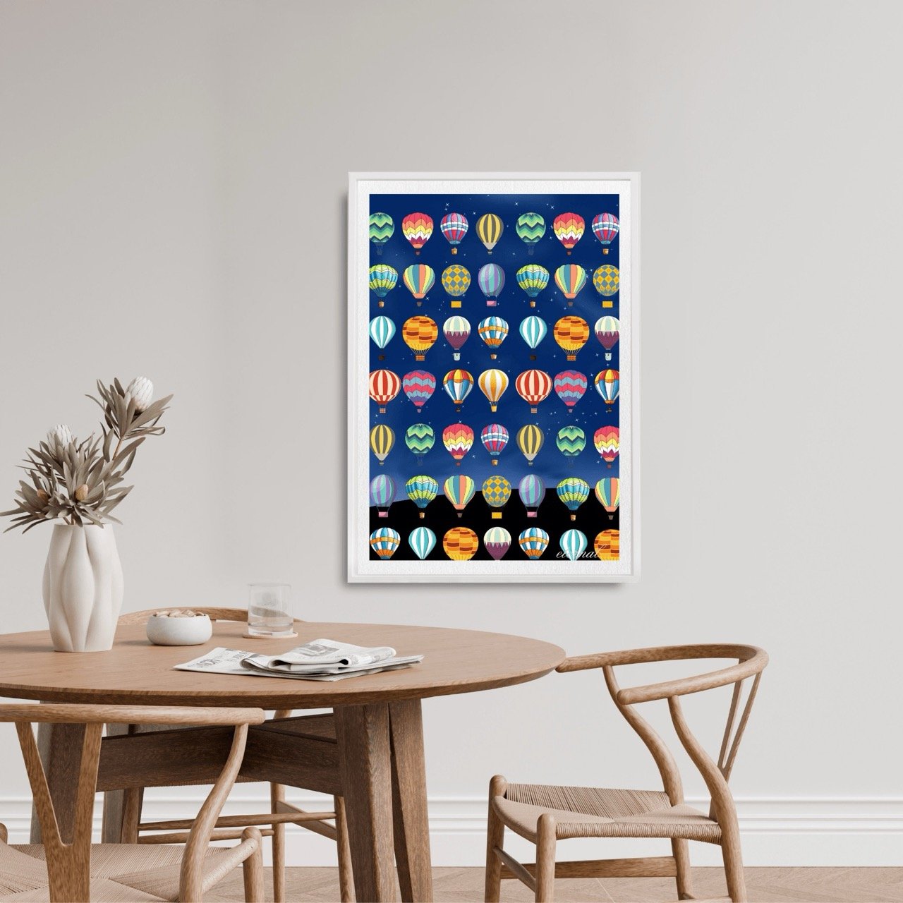 Starry Night Balloon Adventure Art Print - Sydney Artist, Eternal Art Prints - Eternal Art & Design