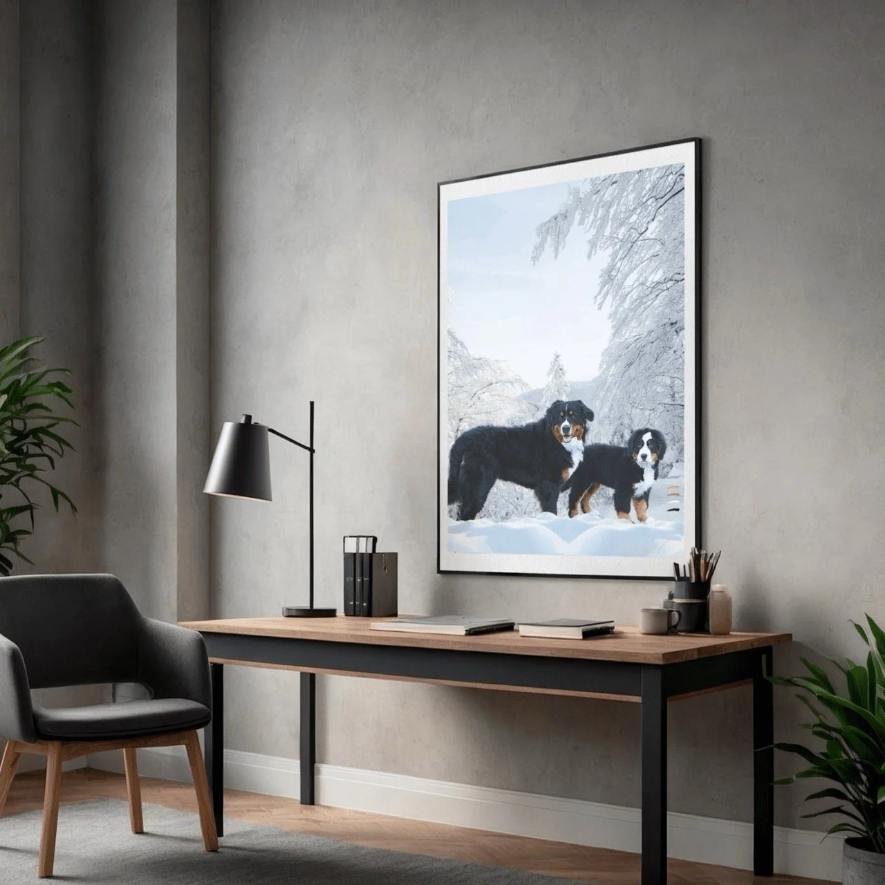 Bernese Mountain Dog Wall Art Print - Sydney Artist, Eternal Art Prints - Eternal Art & Design