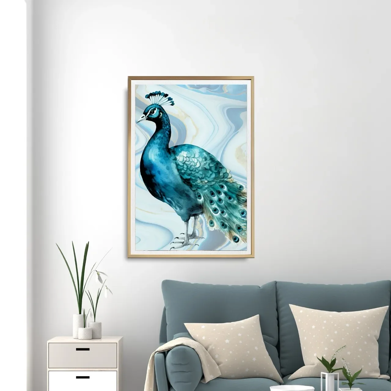 oak framed peacock print3. A10039 Large_converted.webp