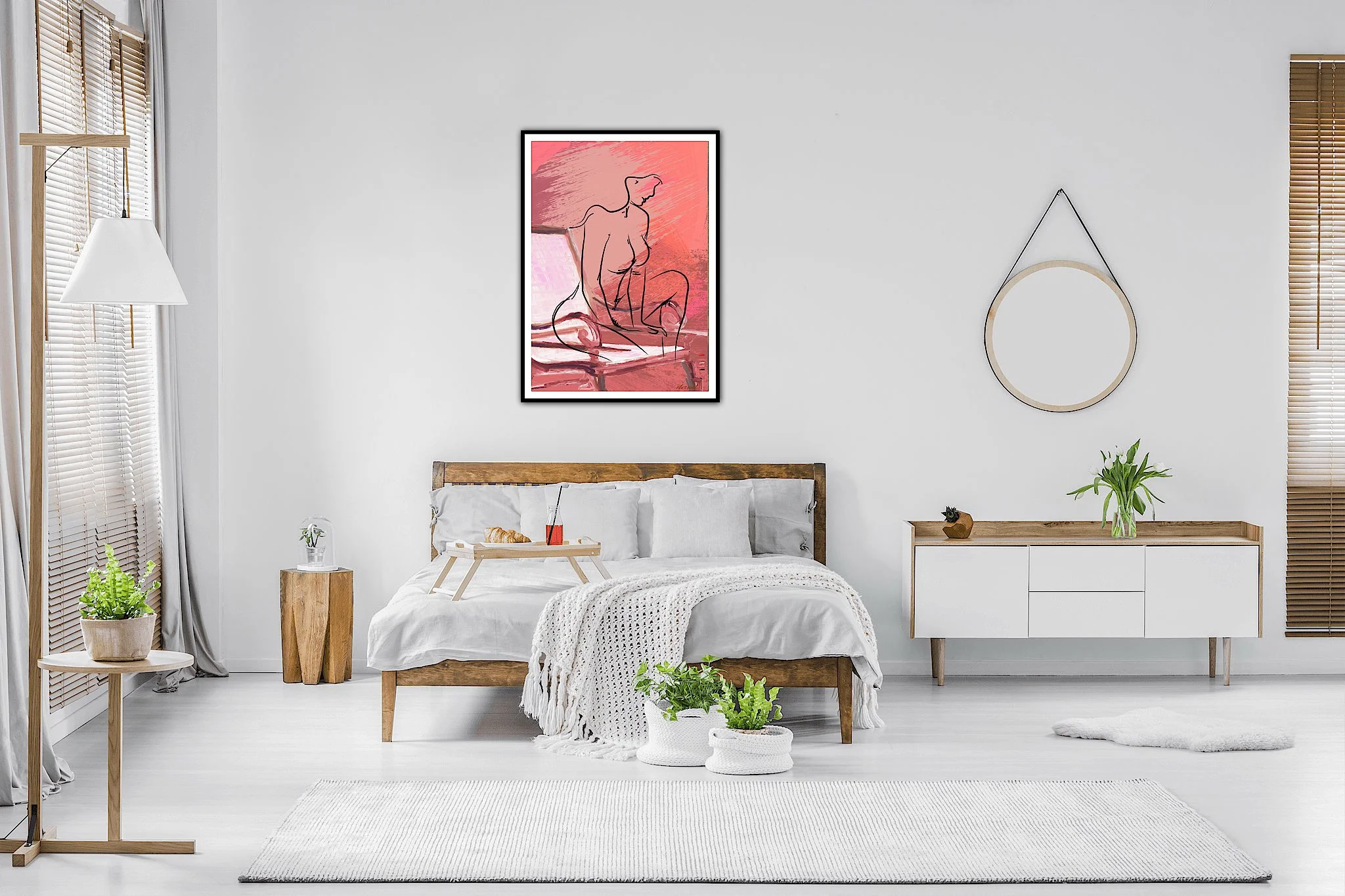 Female Form in Red Wall Art Print, Sydney Artist - Eternal Art & Design - Eternal Art & Design
