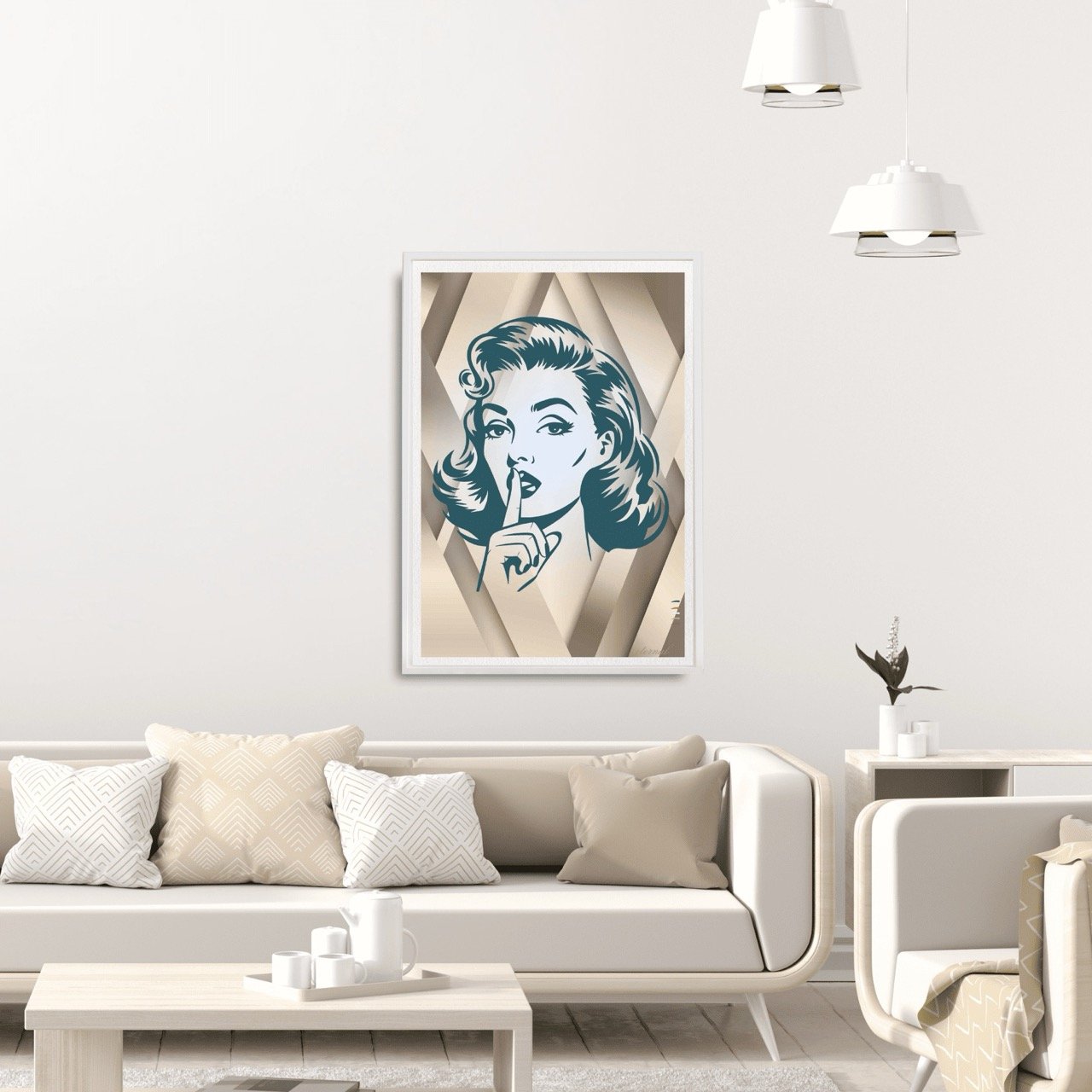 Shh Retro Female Icon Art Print - Sydney Artist, Eternal Art Prints - Eternal Art & Design