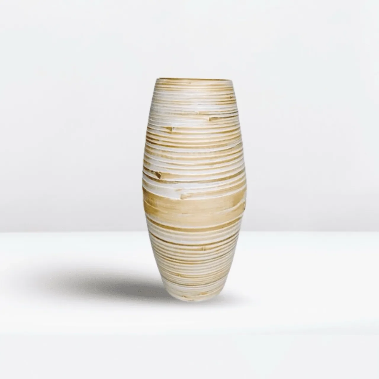 Eco-friendly Tall Bamboo Belly Vase - Sustainable Modern Home Decor (40cm) - Eternal Art & Design Sydney