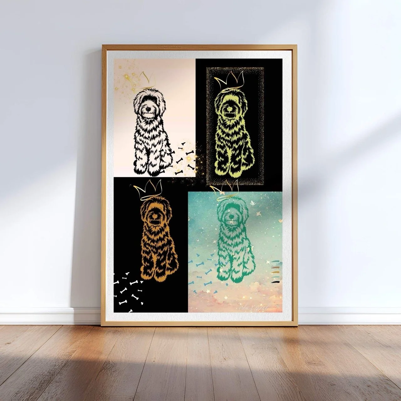 Golden Doodle Dog Wall Art Print - Sydney Artist, Eternal Art Prints - Eternal Art & Design