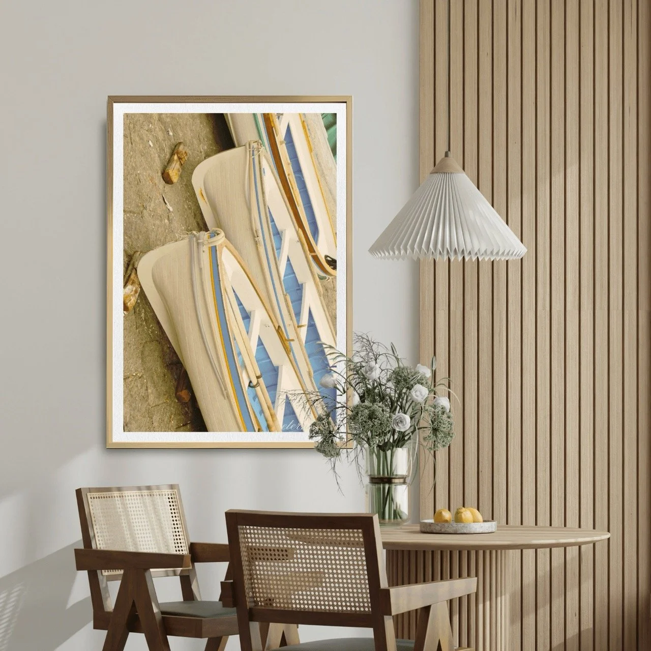 Nautical White & Blue Boats Wall Art Print, Etrenal Art Prints - Eternal Art & Design