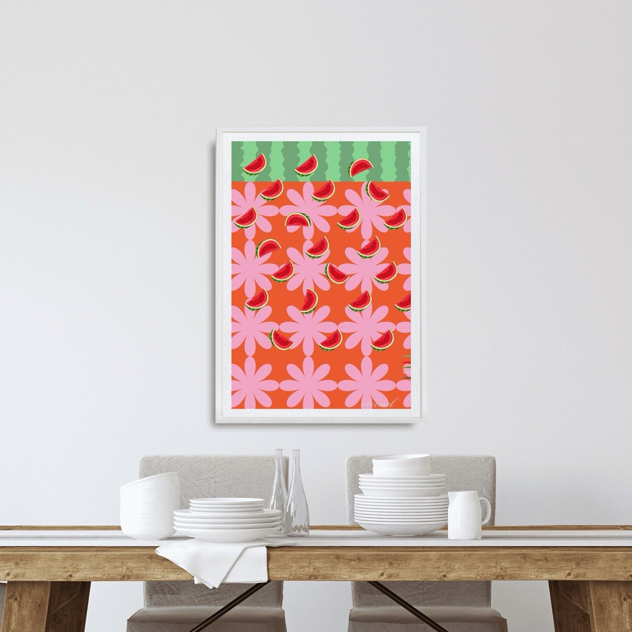 Watermelon Retro Kitchen Wall Art Print, Eternal Art Prints - Eternal Art & Design
