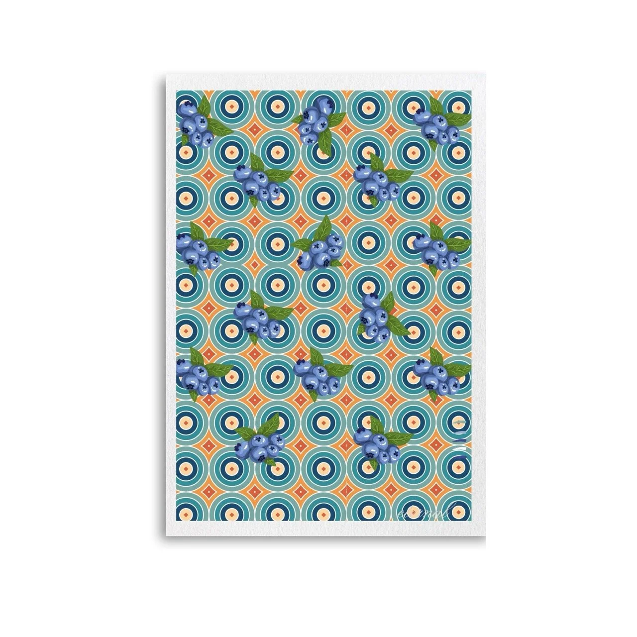 Blueberry Burst Retro Wall Art Print, Eternal Art Prints - Eternal Art & Design