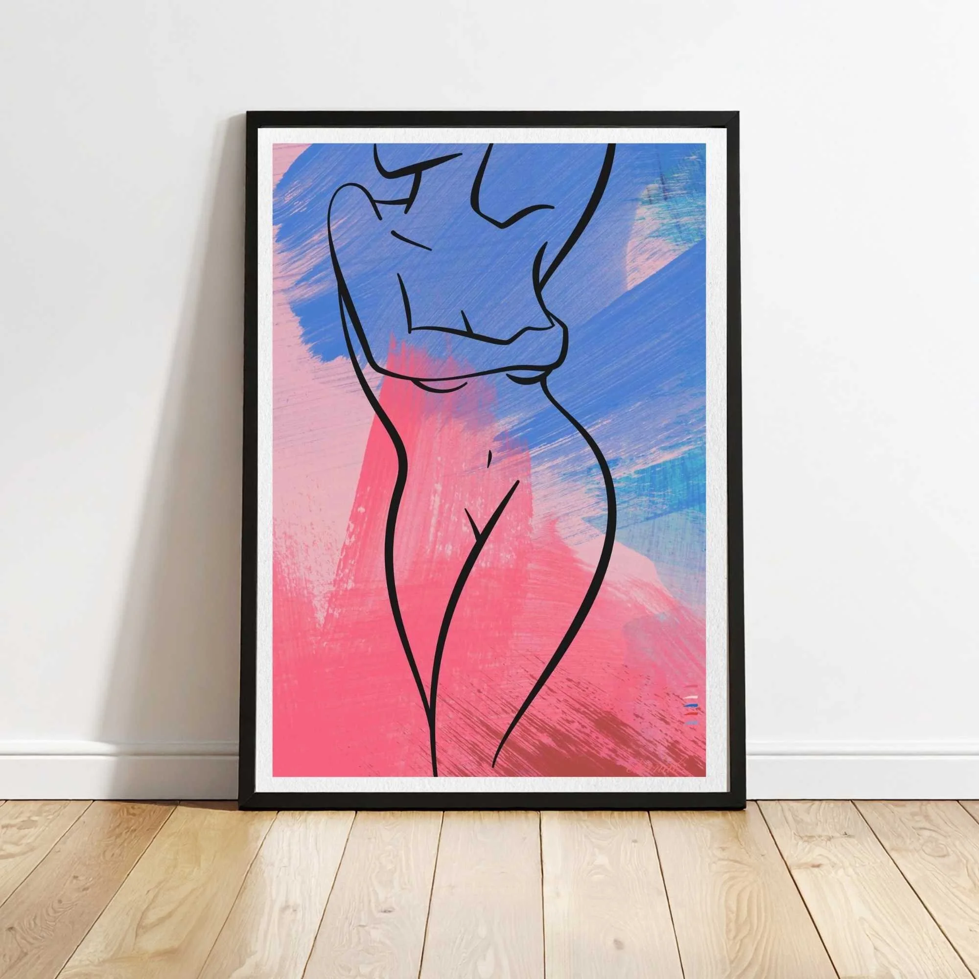 Female Nude Silhouette with brushstrokes Art Print, Sydney Artist - Eternal Art Prints