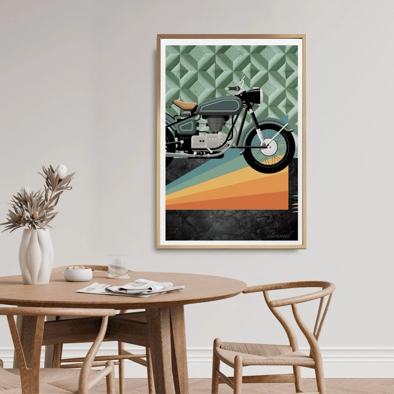 Retro Ride: Vintage Motorbike Print - Sydney Artist, Eternal Art Prints - Eternal Art & Design