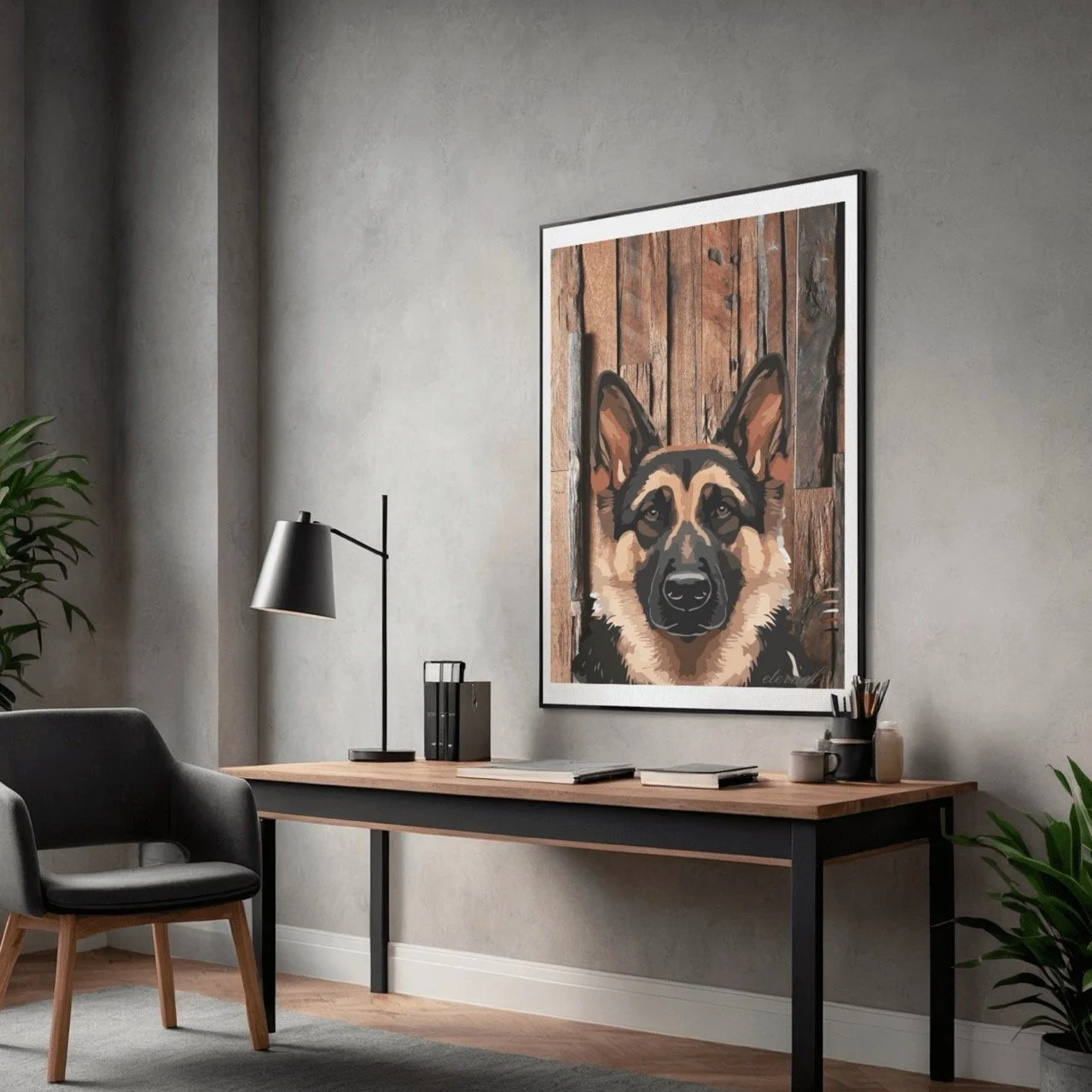 German Shepherd Dog Wall Art Print - Sydney Artist, Eternal Art & Design Prints - Eternal Art & Design