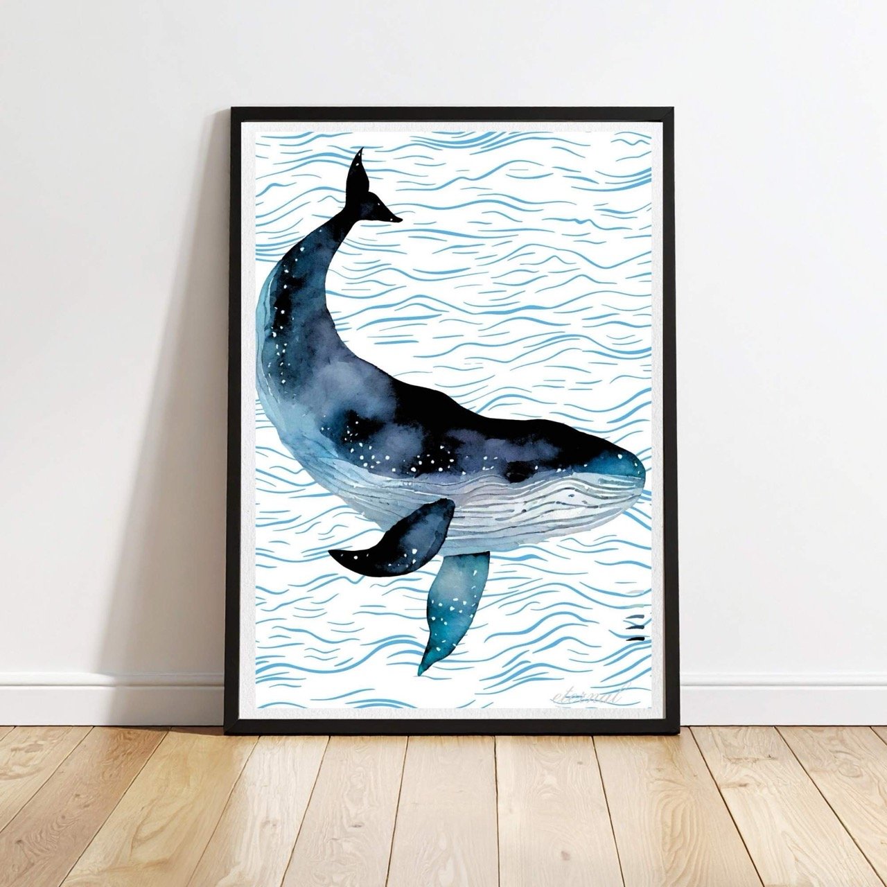 Humpback Whale Coastal Modern Wall Art Print - Sydney Artist, Eternal Art Prints - Eternal Art & Design