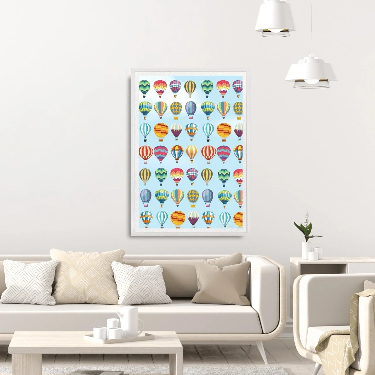 Blue Sky Balloon Adventure Art Print - Sydney Artist, Eternal Art Prints - Eternal Art & Design