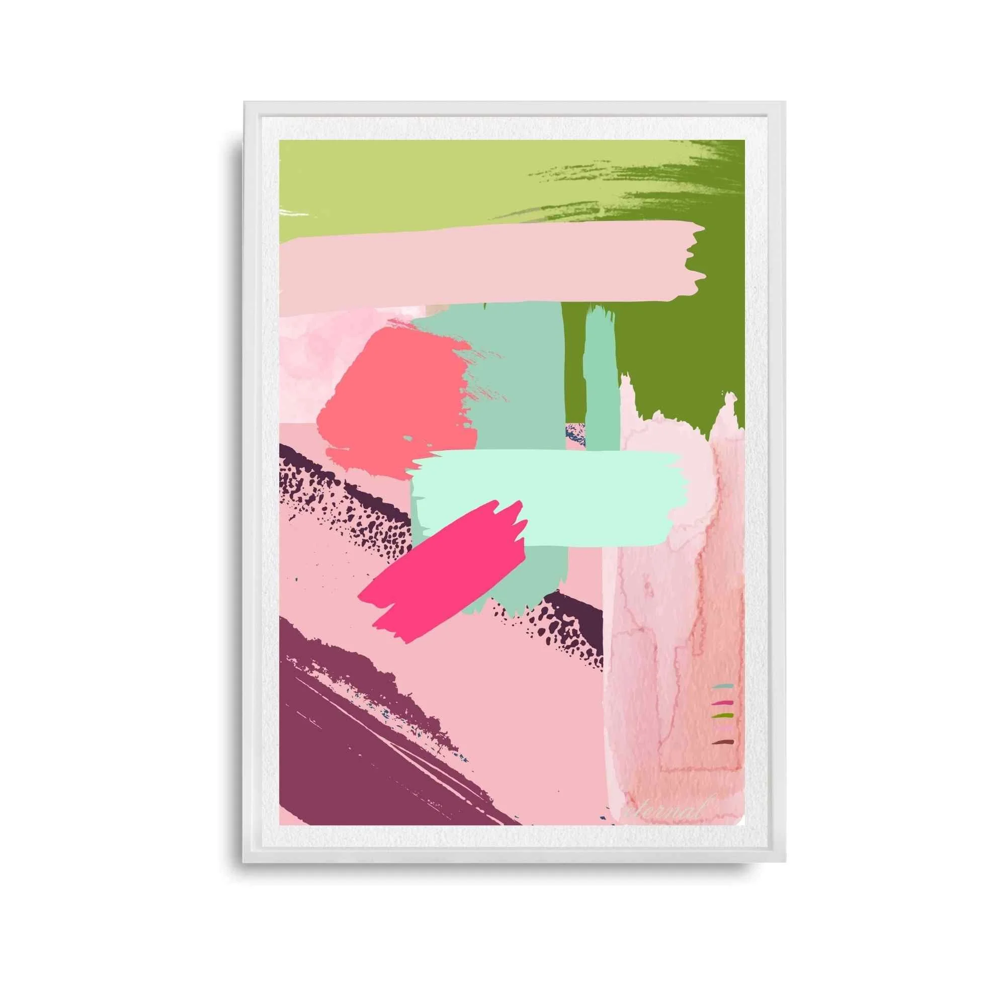 Modern Abstract Brushstrokes in Pink Art Print - Sydney Artist, Eternal Art Prints - Eternal Art & Design