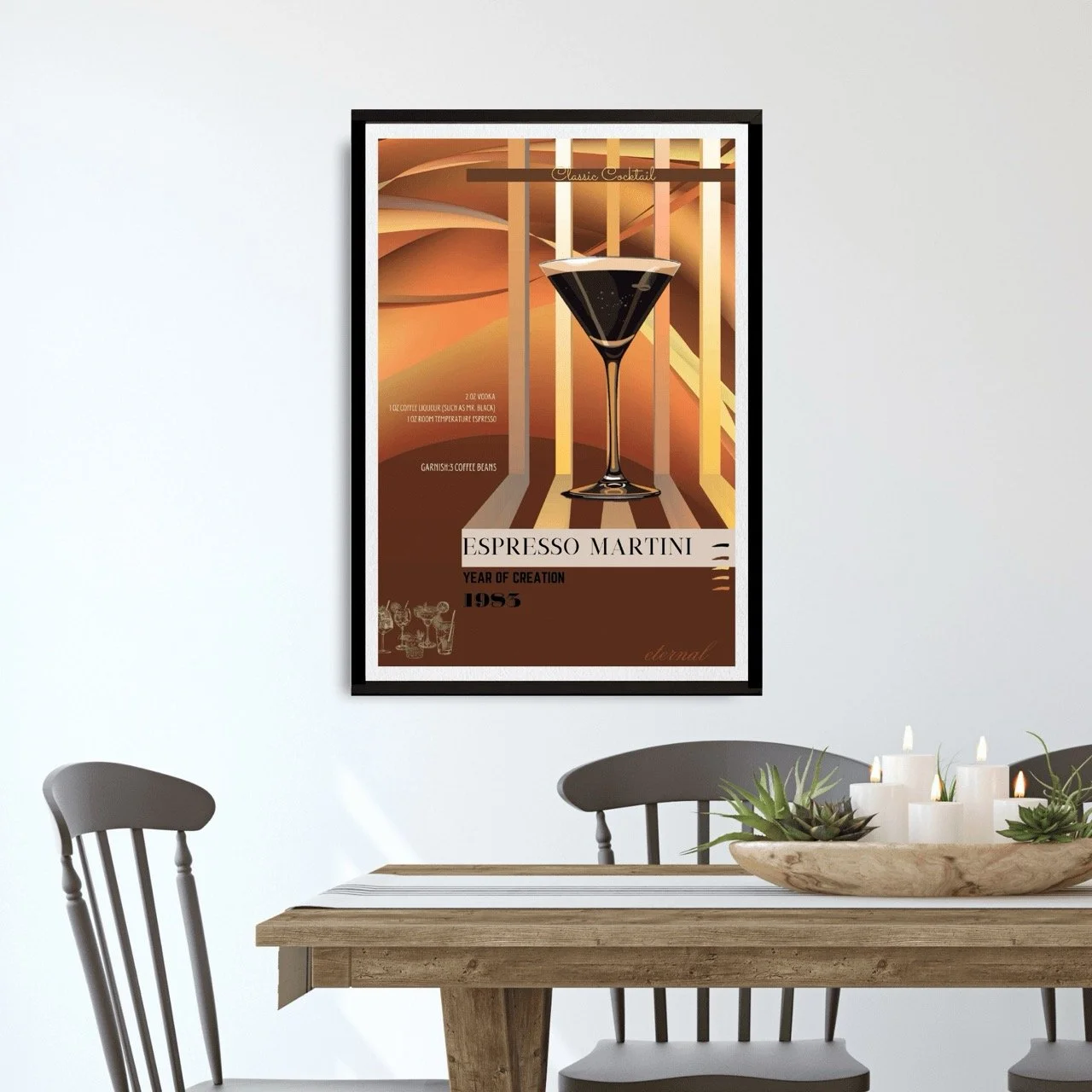Espresso Martini Retro Cocktail Culture Wall Art Print, Eternal Art Prints - Eternal Art & Design