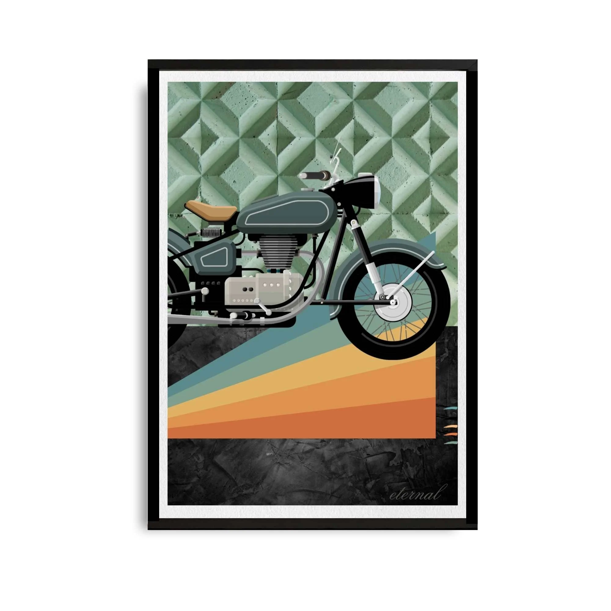 Retro Ride: Vintage Motorbike Print - Sydney Artist, Eternal Art Prints - Eternal Art & Design