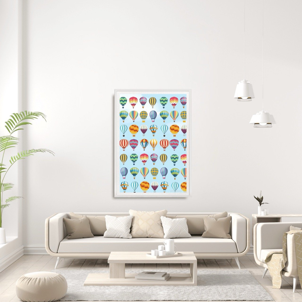 Blue Sky Balloon Adventure Art Print - Sydney Artist, Eternal Art Prints - Eternal Art & Design