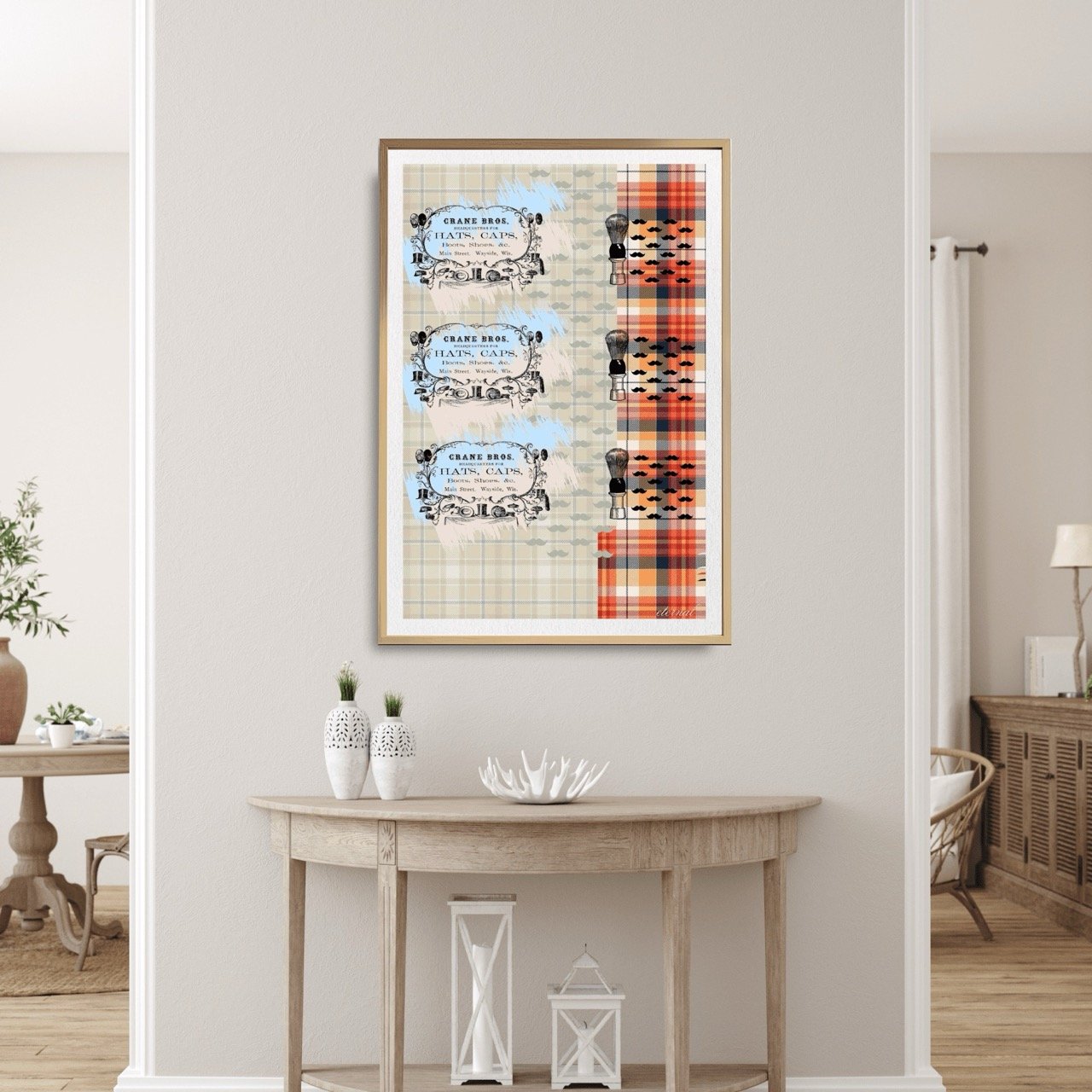 Retro-inspired Top Hat & Moustache Print - Sydney Artist, Eternal Art Prints - Eternal Art & Design