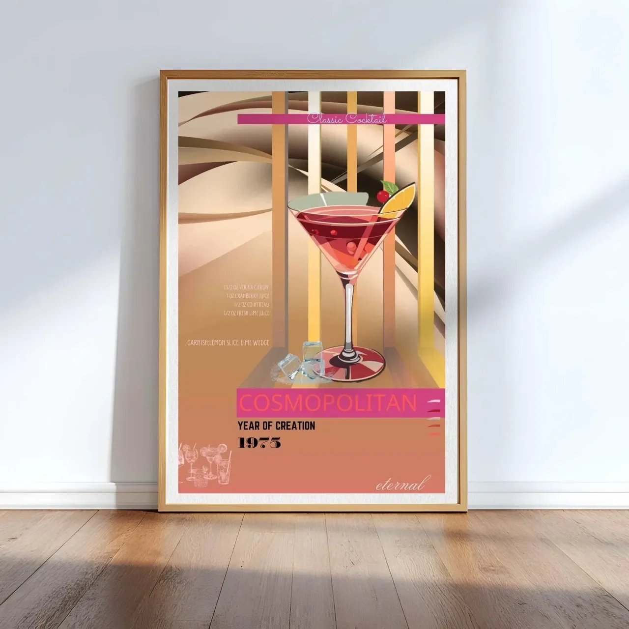 Cosmopolitan Cocktail Culture Wall Art Print, Eternal Art Prints