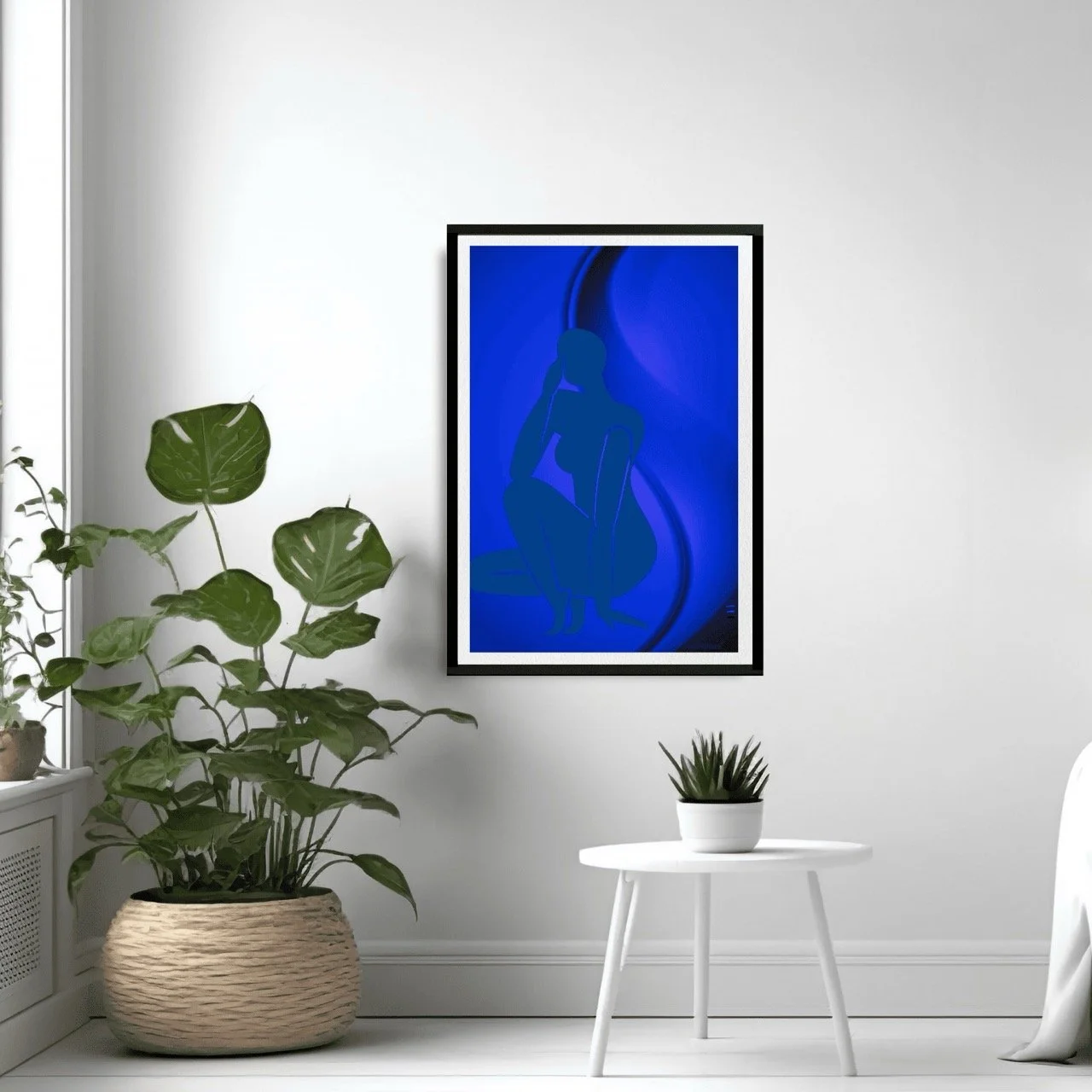Female Figure Nude Crouching in Blue Art Print, Sydney Artist - Eternal Art Prints - Eternal Art & Design