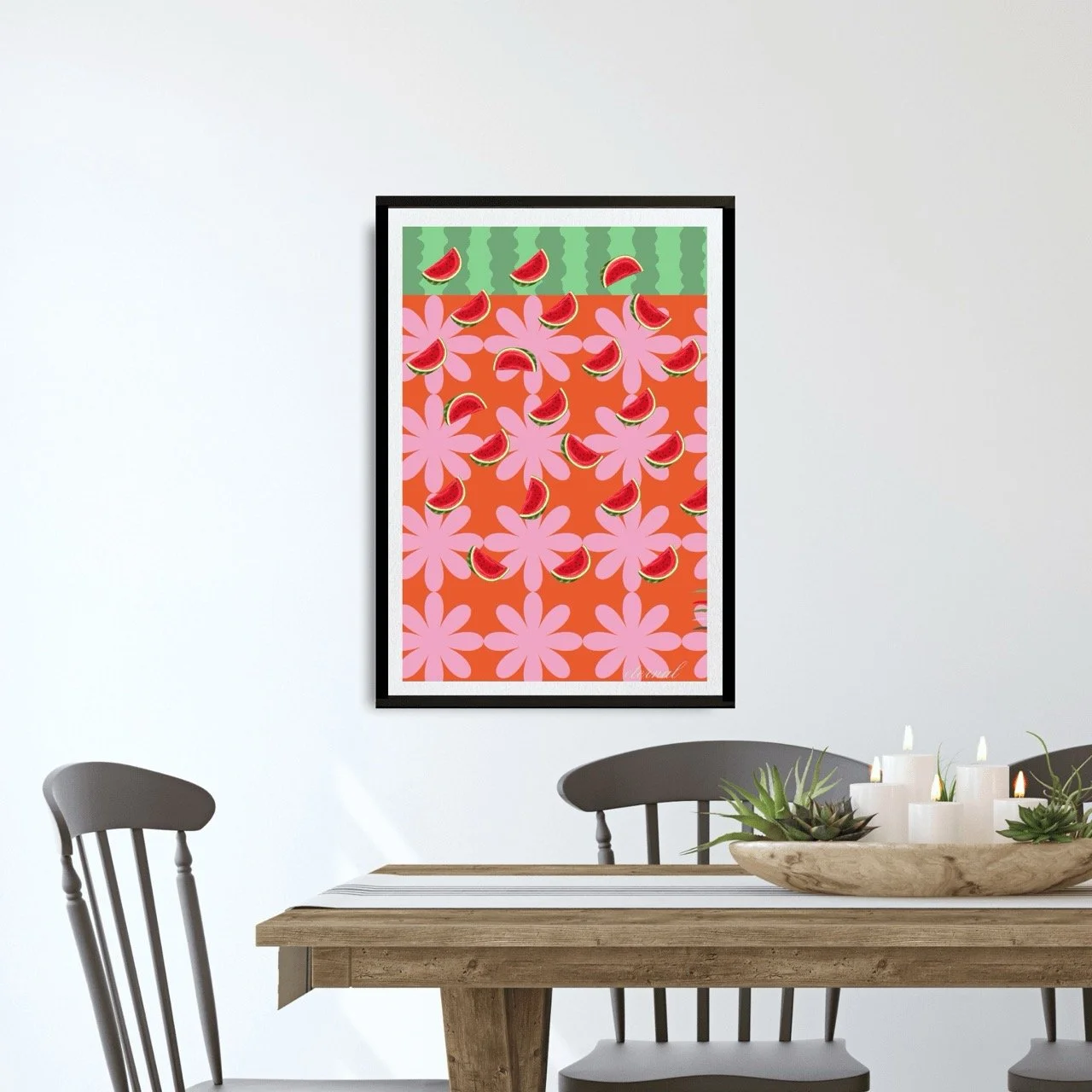 Watermelon Retro Kitchen Wall Art Print, Eternal Art Prints - Eternal Art & Design