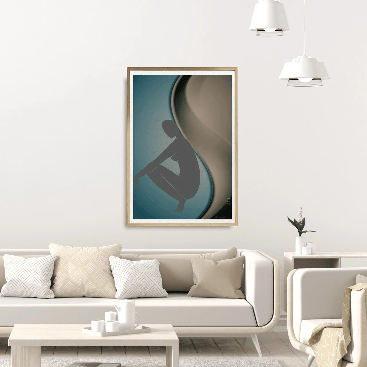 Nude Female with Curve Art Print, Sydney Artist - Eternal Art Prints - Eternal Art & Design