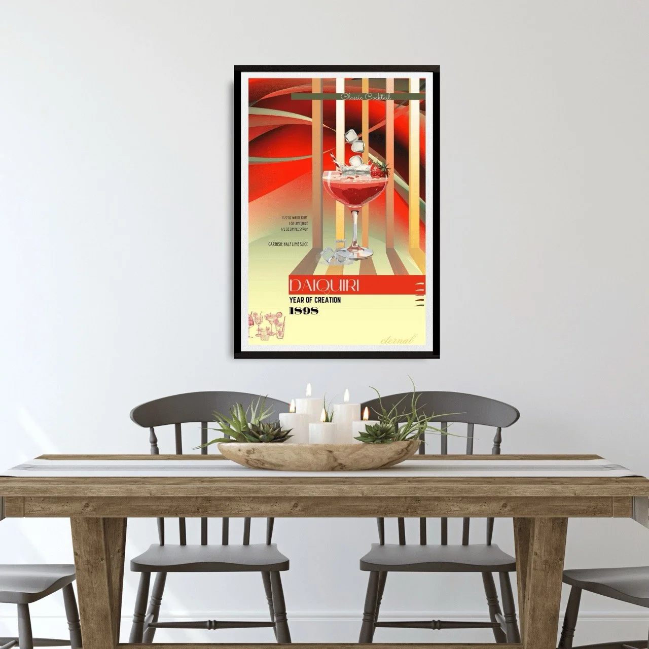 Daiquiri Retro Cocktail Culture Wall Art Print, Eternal Art Prints - Eternal Art & Design