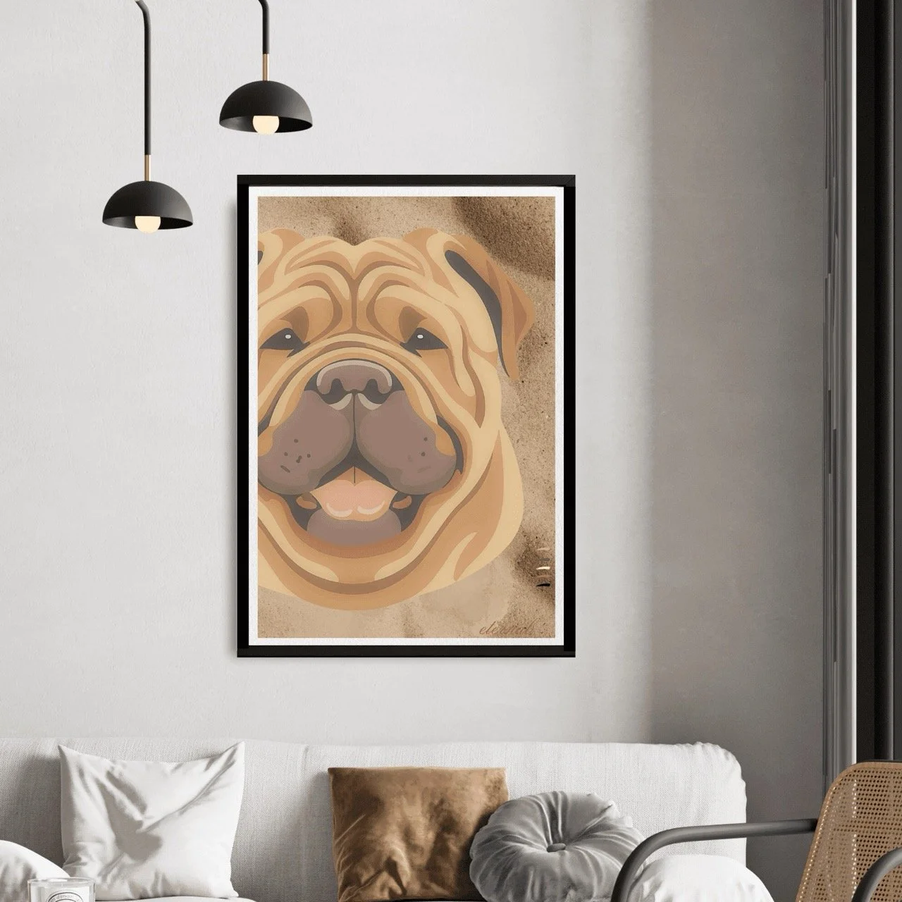 Shar Pei Wall Art Print - Sydney Artist, Eternal Art Prints - Eternal Art & Design
