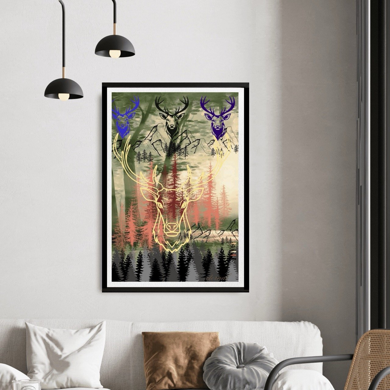 Stag Deer in Woodlands Wall Art, Eternal Art Prints - Eternal Art & Design