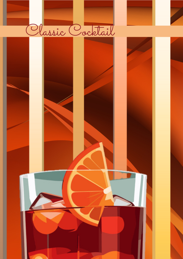 Negroni Cocktail Culture Wall Art Print, Eternal Art & Design - Eternal Art & Design