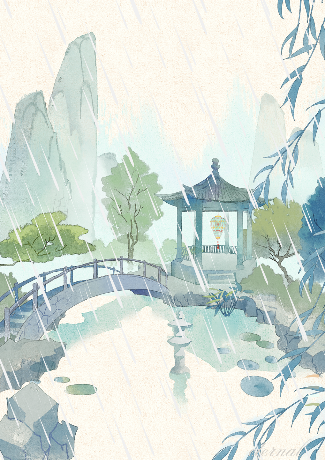 Oriental Japanese Pergoda Wall Art Print, Eternal Art Prints