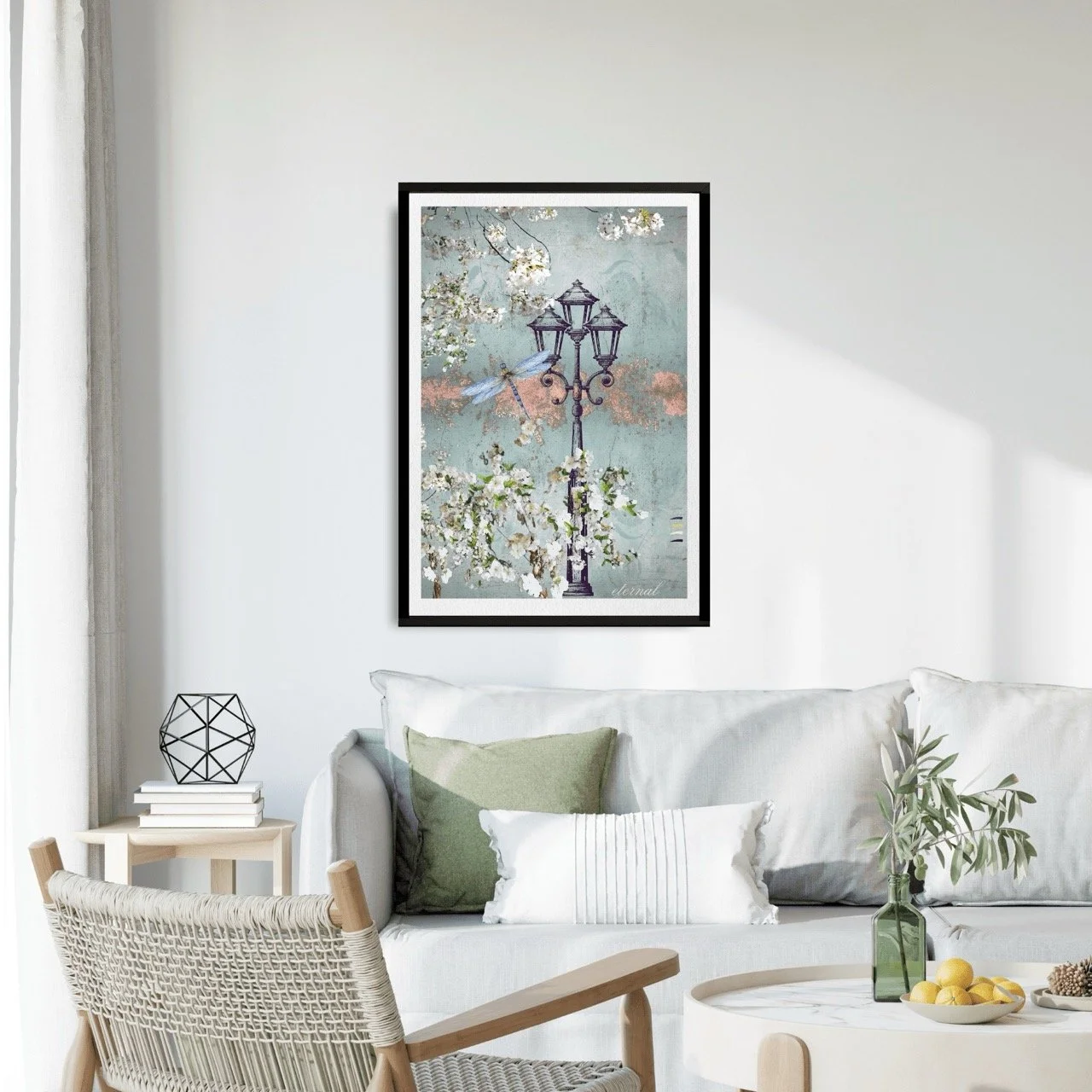 Florals with Dragonfly Botanical Print French-Inspired - Special Edition Wall Art Eternal Art Prints - Eternal Art & Design